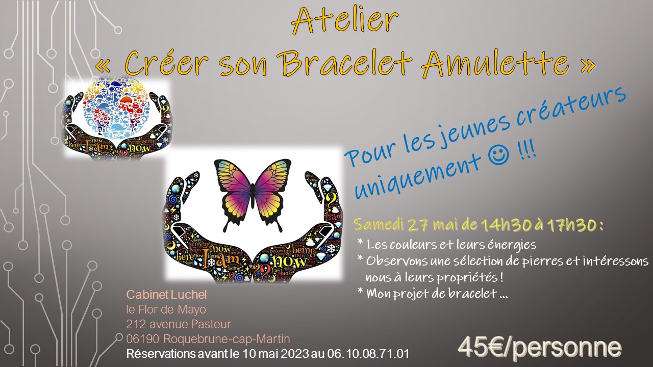 Atelier bracelet-amulette pour ados samedi 27 mai 2023